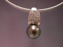 Tahitian pearl and diamond pendant